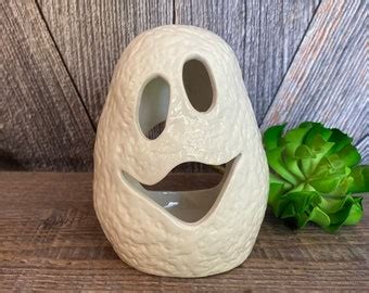 Vintage Ghost Votive ceramic Ghost Candle Holder Halloween Decoration ...