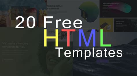 20 Free HTML Templates For Your Website - Best HTML Website Template | Webpage template, Free ...