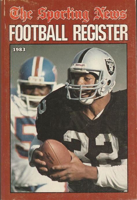 1983 Sporting News NFL Football Register Raiders Marcus Allen On Cover | footballfannetwork.us