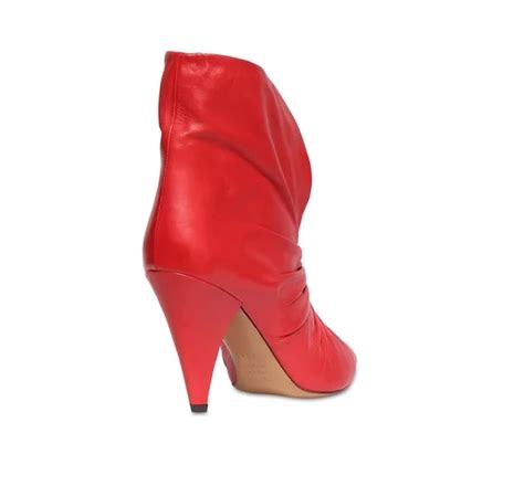 Isabel Marant Red Leather Ankle Boots