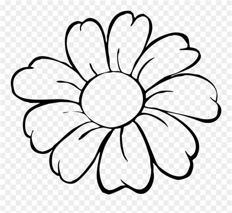 Flower Pot Bw Outline Clip Art - Easy Simple Flower Drawing - Png Download | Flower pattern ...