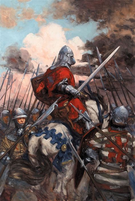 French knight surrounded by English billmen, Hundred Years War ...