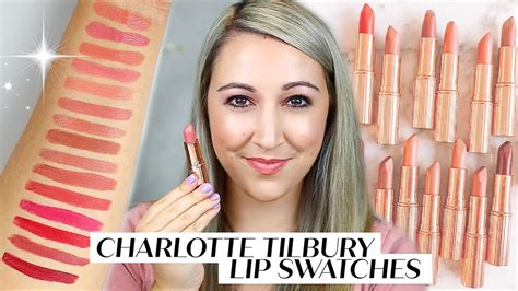 Charlotte Tilbury Lipstick Collection | Swatches & Try-On 💋 - YouTube