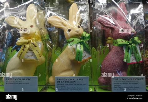 sprungli Swiss chocolate Easter Bunnies Geneva Switzerland Stock Photo - Alamy