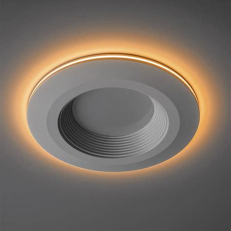Commercial Electric 4 in. Adjustable CCT Integrated LED Recessed Light Trim w/ Night Light 625 ...