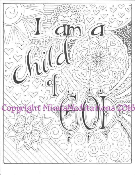 Coloring Page I Am A Child of God - Etsy