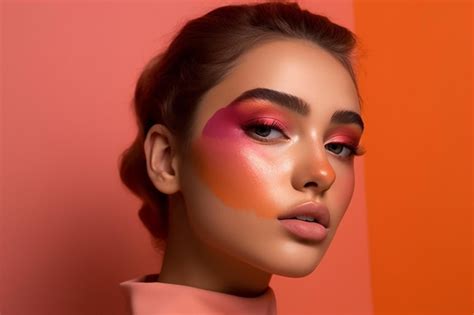 Premium AI Image | A gradient of pink and orange tones