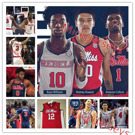 2021 Mens Custom NCAA Ole Miss Rebels Basketball Jerseys Bruce Stevens ...