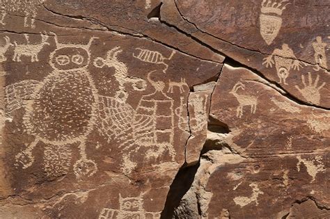 Native American Indian rock art petroglyph owl panel panorama 1409 ...