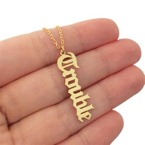 Custom Name Necklaces For Men Gold Silver Color Stainless Steel Chain pirate style husband ...