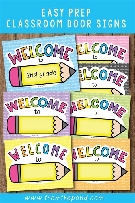 Welcome Poster Sign | Editable Pencil Theme | Classroom door signs, Classroom, Classroom welcome