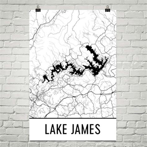 Lake James North Carolina Lake James NC North Carolina Map - Etsy