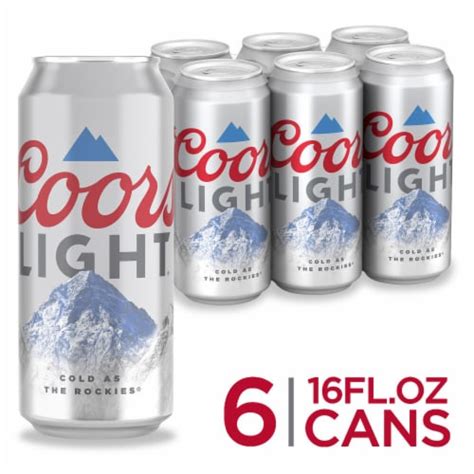 Coors Light American-style Light Lager Beer, 6 cans / 16 fl oz - Kroger