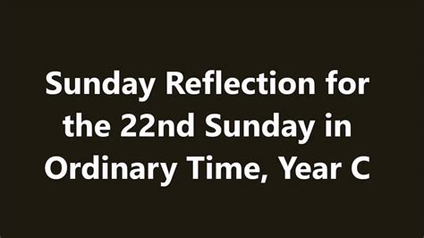 Homily of the 23rd Sunday in Ordinary Time, Year C - YouTube