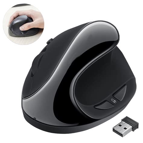 AUGIENB Ergonomic Mouse Vertical 2.4GHz Connection Optical Sensor USB Receiver Mice 6 Buttons ...