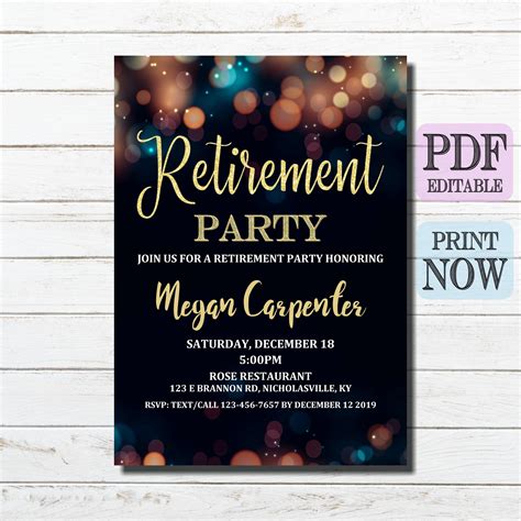 Retirement Invitation Retirement Party Invitation - Etsy | Retirement party invitations ...