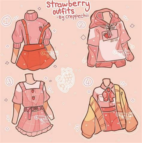 strawberry outfits | Şirin giysiler, Figür çizimleri, Çizimler