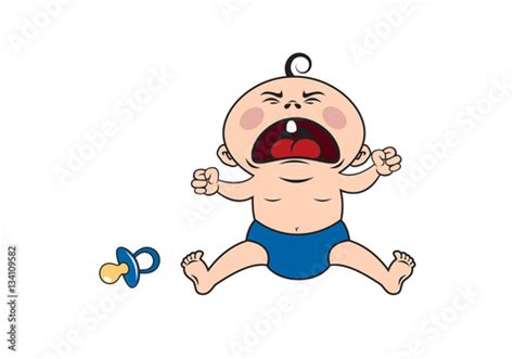 Crying baby vector. Cartoon character angry child. Baby illustration ...