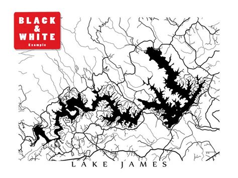 Lake James NC Map Print North Carolina Poster | Etsy