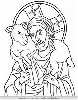 Jesus The Good Shepherd Coloring Page  TheCatholicKidcom sketch template