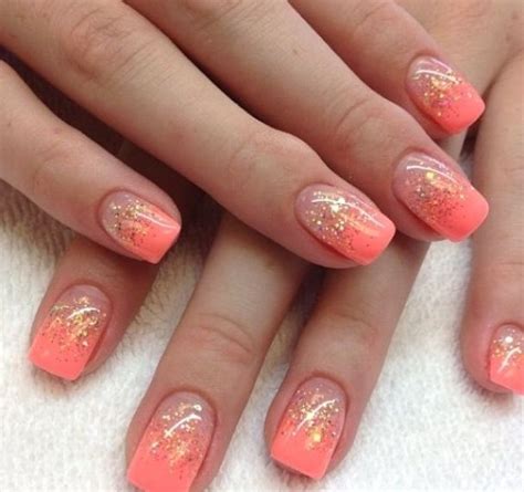 Instagram photo of acrylic nails by luvnailz | Coral ... | Summer nails ...