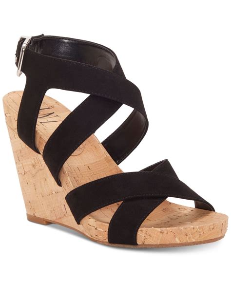 INC International Concepts Women's Landor Strappy Wedge Sandals, Created for Macy's & Reviews ...