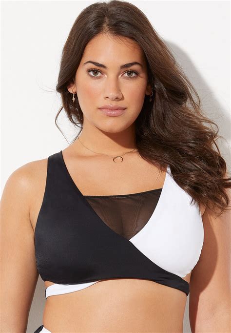 Hollywood Colorblock Wrap Bikini Top | Swimsuits For All