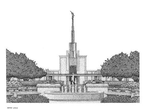 Stipple Art Print of LDS Denver Temple by GewalyArt on Etsy | Lds art ...