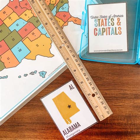 U.S. States & Capitals Printable Flashcards | Printable flash cards ...