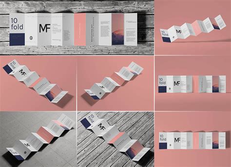 8 Free DL 10-Panel Accordion Fold Brochure Mockup PSD Files - Good Mockups