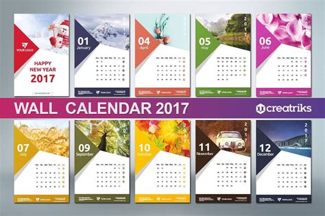 Wall Calendar 2017 - v009 | Wall calendar design, Wall calendar, Calendar design
