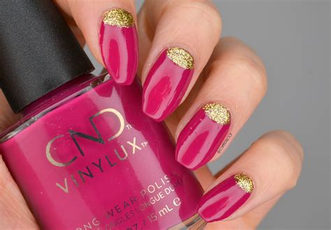 NAILS | Magenta and Gold Half Moons #CBBxManiMonday | Cosmetic Proof | Vancouver beauty, nail ...