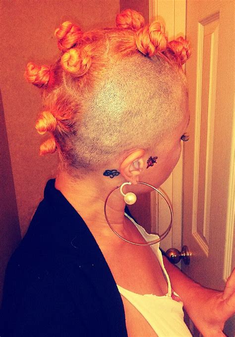 Citrus Orange Mohawk Bantu Knots #Shannaanise #redmystiqueart Braided Cornrow Hairstyles ...