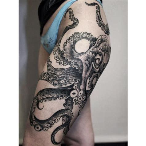 Women with Ink | Octopus thigh tattoos, Tentacle tattoo, Octopus tattoos