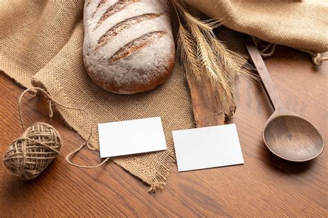 Business Cards Bakery Mockup Scene 12 | Premium & Free PSD Mockup Store