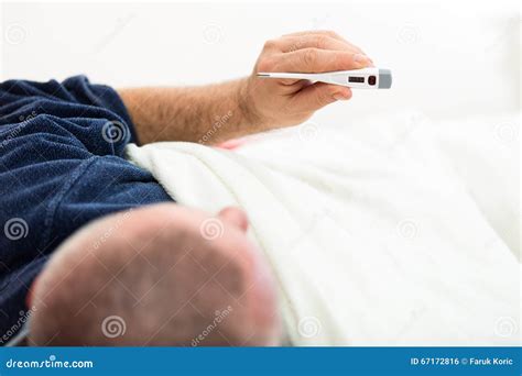 Dramatic Image of a Sick Man Laying in Bed with Fever Stock Photo - Image of digital, disease ...