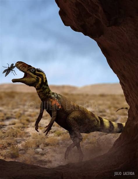 Staurikosaurus pricei, one of the earliest dinosaurs, chases after an ...