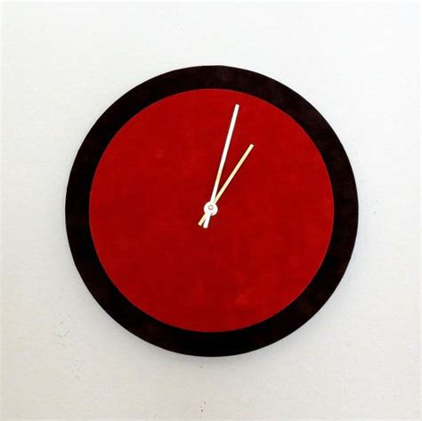 Modern Wall Clock Redand Brown Velvet Home and by Shannybeebo, $55.00 | Wall clock, Wall clock ...