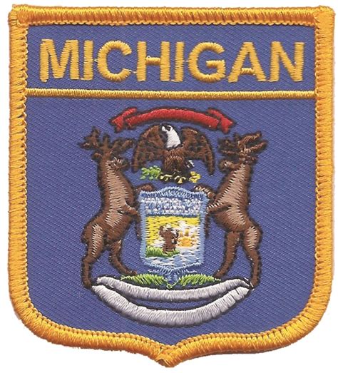 MICHIGAN medium flag shield souvenir or uniform embroidered patch