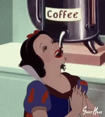 Snow White Drinking GIF - SnowWhite Drinking Coffee - Discover & Share GIFs