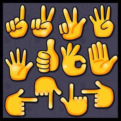 Hands Clip Art: Emoji Hands Clip Art, Counting Fingers, Thumbs Up | Black, white stickers, Clip ...