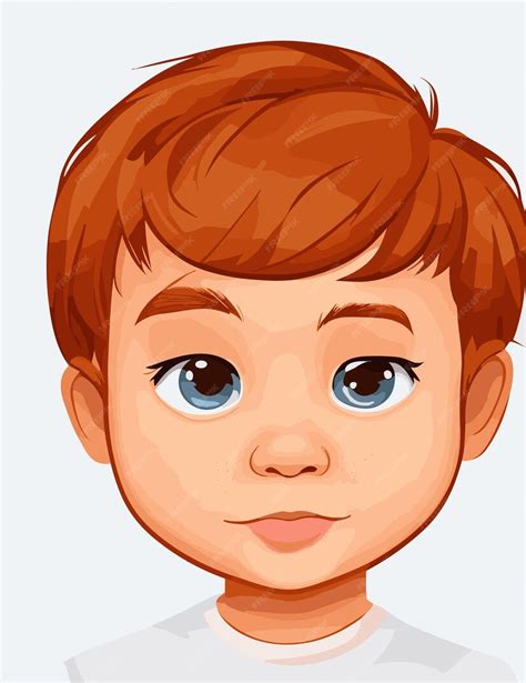 Premium Vector | Cute kid face 2d clipart vector design with white background