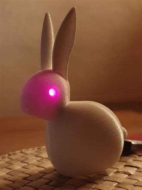 Creepy Bunny with red 3mm LED eyes (parametric for Openscad Customizer ...