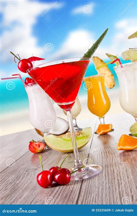 Exotic cocktails stock image. Image of beach, cocktail - 25225609
