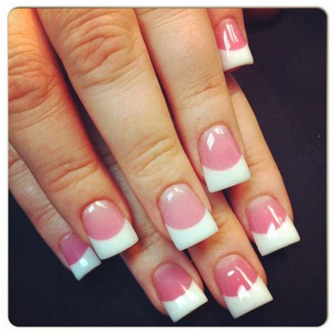 Pink n white nails French Manicure Nails, French Acrylic Nails, Bling ...