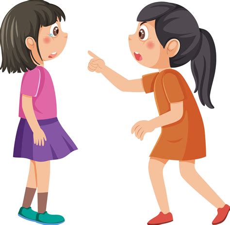 Two girls arguing cartoon character 13499927 Vector Art at Vecteezy