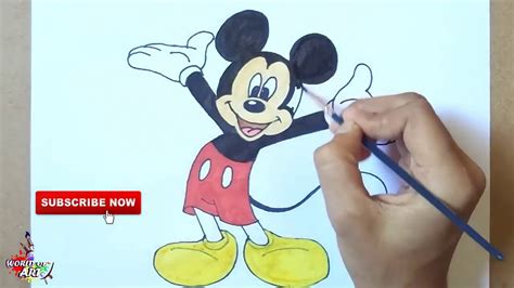 how to draw mickey mouse easy - YouTube