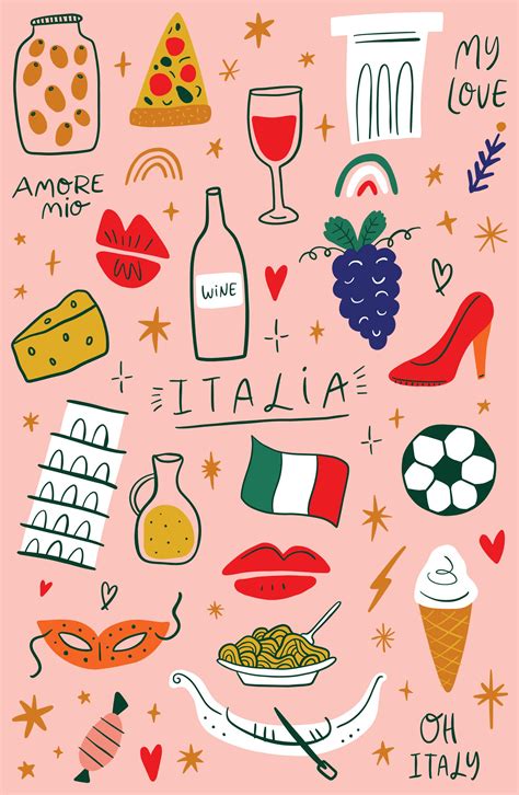 Italy Travel Vector Clipart Bundle | Italy illustration, Cute ...