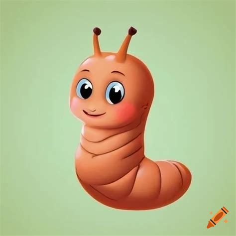 Cartoon illustration of a cute baby slug