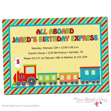 PRINTABLE Birthday Express Party Invitations #507 by Your Blissful Day ...